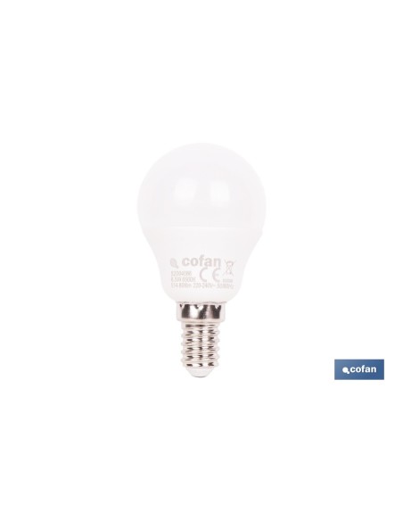 BOMBILLA LED ESFÉRICA E14 6.5 W 806 LM 6500 K