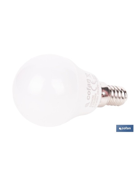 BOMBILLA LED ESFÉRICA E14 6.5 W 806 LM 6500 K