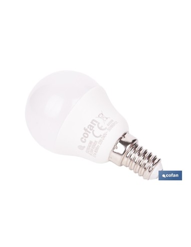 BOMBILLA LED ESFÉRICA E14 6.5 W 806 LM 6500 K