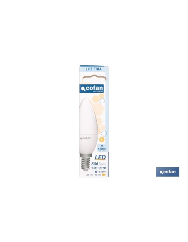 BOMBILLA LED VELA 6.5 W E14 806 LM 6500 K