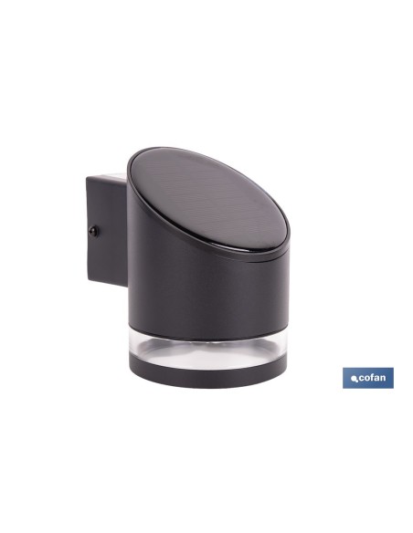 APLIQUE LED SOLAR NEGRO CON SENSOR 3,7 V 1,2 Ah IP65 3000 K 120 X 90 X 120 MM