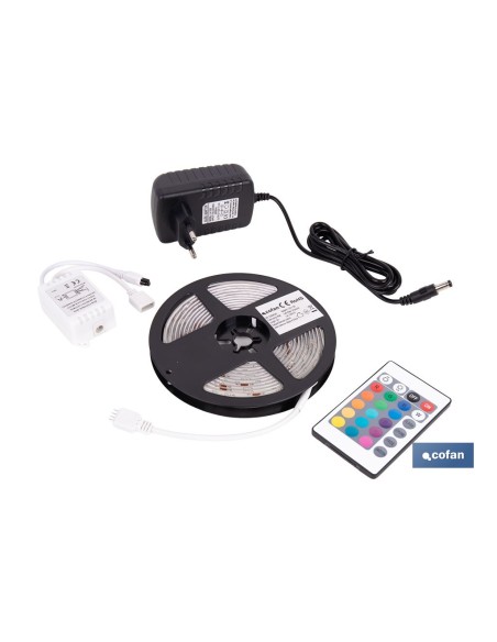 TIRA LED 12 V IP65 CON CONTROL REMOTO 3 M