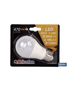 BOMBILLA LED 6W CLASIC 240º 470LM 3000K 2