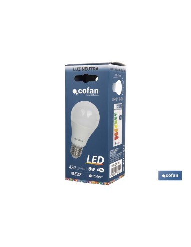 BOMBILLA LED 6W CLASIC 240º 470LM 4000K