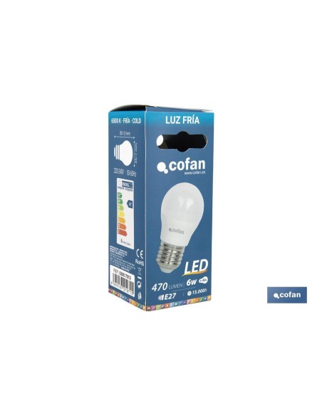 BOMBILLA LED 8 W ESFÉRICA E27 220° 810 LM 4000 K