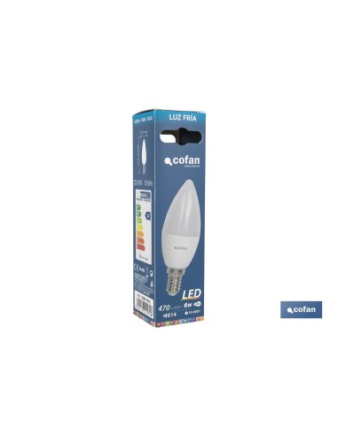 BOMBILLA LED 8W VELA E14 220º 810LM 4000K