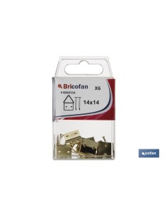 BLÍSTER DE 6 UDS. CUELGACUADROS 14 X 14 MM VENTA UNITARIA 2