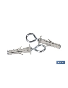 BLÍSTER DE 2 UDS. TACO DE NYLON CON ARGOLLA 4X40 VENTA UNITARIA