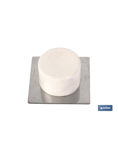 2 UDS. TOPE ADHESIVO MARRON CON BASE DE ACERO INOX. 40 X 40 VENTA UNITARIA