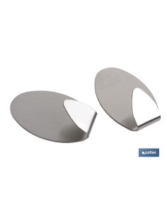 2 UDS COLGADOR AUTOADH. OVAL INOX GRANDE