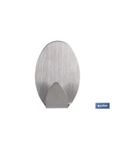 2 UDS COLGADOR AUTOADH. OVAL INOX GRANDE 2
