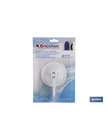 1 UD COLGADOR VENTOSA CIERRE SEGURIDAD Ø77mm