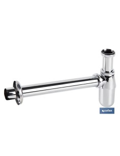 SIFÓN BOTELLA CROMADO SALIDA Ø32-40 330 MM Y RACOR 1 1/4 2