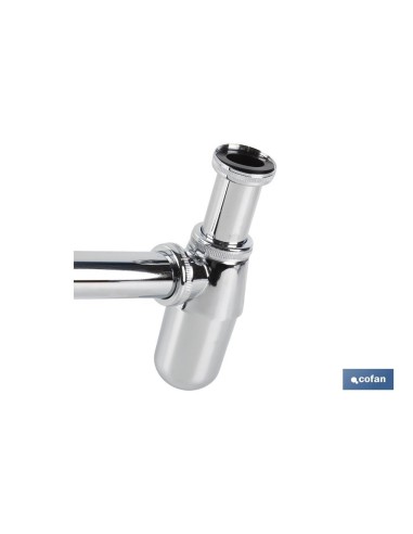 SIFÓN BOTELLA CROMADO SALIDA Ø32-40 330 MM Y RACOR 1 1/4