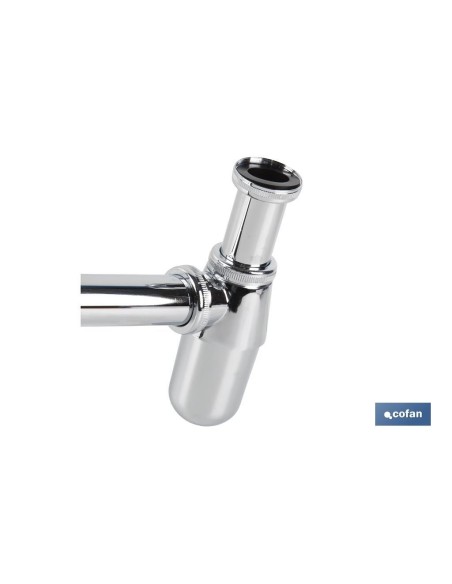 SIFÓN BOTELLA CROMADO SALIDA Ø32-40 330 MM Y RACOR 1 1/4
