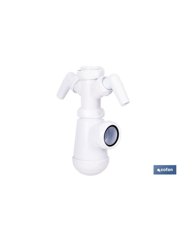 SIFÓN DE BOTELLA CON SALIDA Ø32-40 MM, RACOR 1 1/2 Y 2 TOMAS AUXILIARES