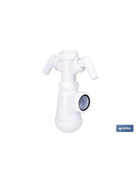 SIFÓN DE BOTELLA CON SALIDA Ø32-40 MM, RACOR 1 1/2 Y 2 TOMAS AUXILIARES