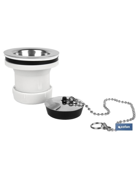 VÁLVULA LAVABO-BIDÉ 1 1/4 x 70 TAPÓN METÁLICO