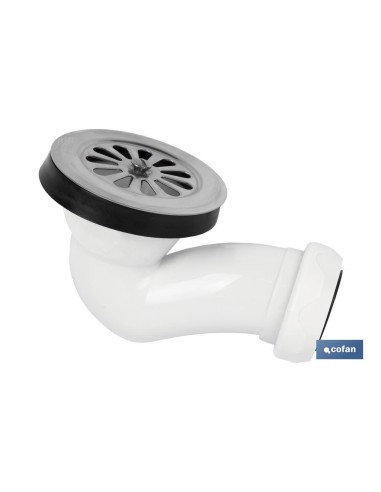 VÁLVULA SIFÓNICA PLATO DE DUCHA Ø60 CON SALIDA Ø32-40 Y REJILLA INOX.