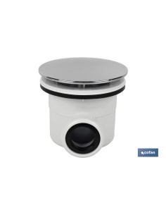 VÁLVULA SIFÓNICA PLATO DE DUCHA Ø60 MM CON SALIDA Ø32-40 MM Y EMBELLECEDOR CROMADO