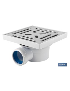 VÁLVULA SIFÓNICA SUMIDERO 146X146 MM CON SALIDA Ø32-40 MM Y TAPA ACERO INOX. 2