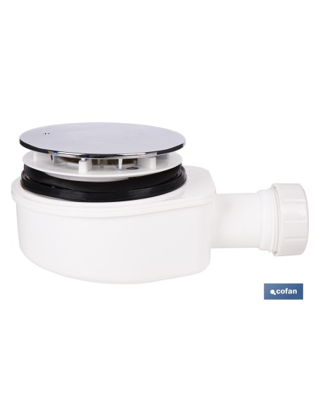VÁLVULA SIFÓNICA DUCHA EXTRAPLANA CON SALIDA Ø32-40 MM Ø143 MM CON EMBELLECEDOR
