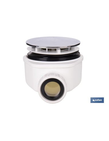 VÁLVULA SIFÓNICA DUCHA EXTRAPLANA CON SALIDA Ø32-40 MM Ø143 MM CON EMBELLECEDOR