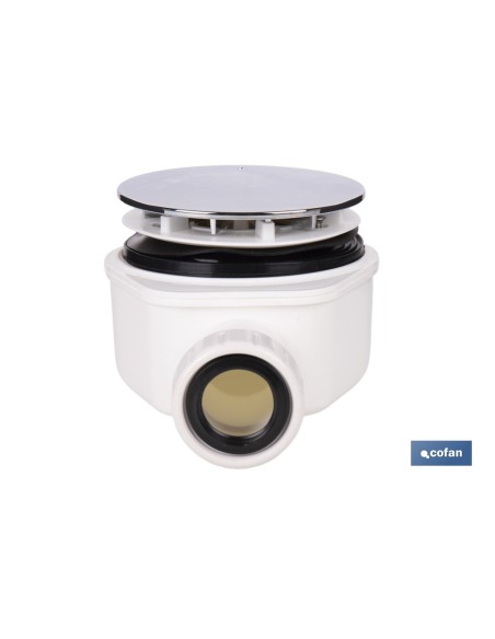 VÁLVULA SIFÓNICA DUCHA EXTRAPLANA CON SALIDA Ø32-40 MM Ø143 MM CON EMBELLECEDOR