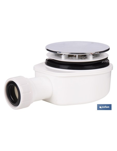 VÁLVULA SIFÓNICA DUCHA EXTRAPLANA CON SALIDA Ø32-40 MM Ø143 MM CON EMBELLECEDOR