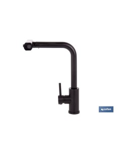 GRIFO DE COCINA NEGRO DE ACERO CON MANGUERA EXTENSIBLE Y 3 FUNCIONES 340 X 240 X 54 MM 2