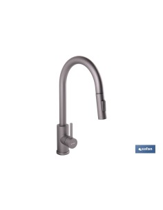 GRIFO DE COCINA ANTRACITA DE ACERO INOX. CON MANGUERA EXTENSIBLE Y 2 FUNCIONES 400 X 220 X 54 MM 2