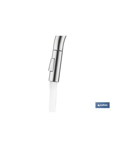 GRIFO DE COCINA ANTRACITA DE ACERO INOX. CON MANGUERA EXTENSIBLE Y 2 FUNCIONES 400 X 220 X 54 MM