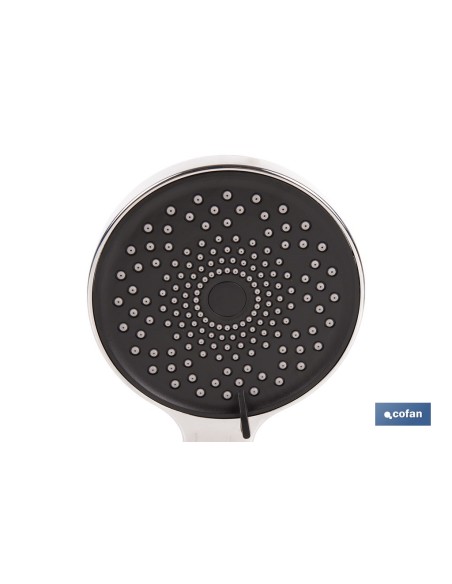 KIT DE DUCHA REDONDA CROMADO CON 3 FUNCIONES 125 X 280 MM