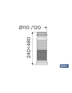 MANGUITO DE CONEXIÓN EXTENSIBLE PARA INODORO Ø110 - 120 MM 2