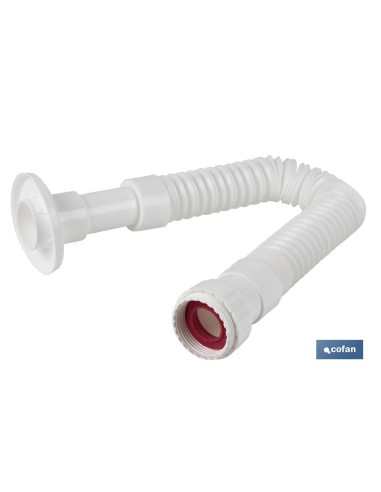 TUBO FLEXIBLE BLANCO 1 1/2 CON REDUCTOR 1 1/4 Ø32-40 330-690 MM