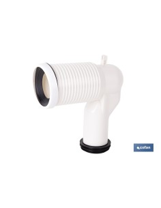 MANGUITO DE CONEXIÓN ACODADO 90° RECORTABLE PARA INODORO CON GOMA LABIADA Ø110 MM