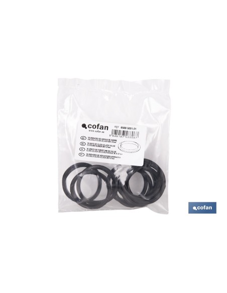 BOLSA DE 10 UNIDADES DE GOMAS CIERRE PARA VÁLVULA CLICK-CLACK Ø31-37 MM