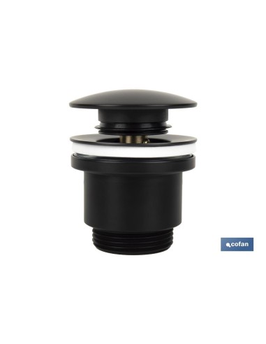 VÁLVULA CLICK-CLACK NEGRA CON TAPÓN GRANDE Ø63 MM