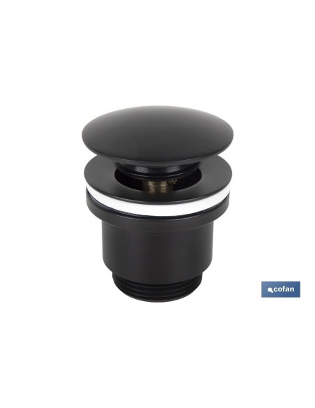 VÁLVULA CLICK-CLACK NEGRA CON TAPÓN GRANDE Ø63 MM