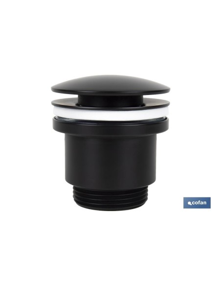 VÁLVULA CLICK-CLACK NEGRA CON TAPÓN GRANDE Ø63 MM