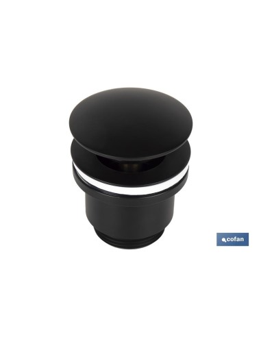 VÁLVULA CLICK-CLACK NEGRA CON TAPÓN GRANDE Ø63 MM