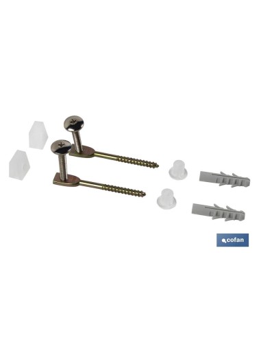 SET 2 PCS TORNILLOS HORIZONTALES FIJACIÓN INODORO 5 X 75