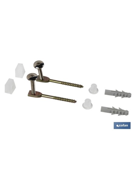 SET 2 PCS TORNILLOS HORIZONTALES FIJACIÓN INODORO 5 X 75