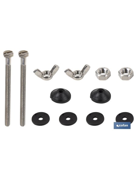 SET 2 PCS TORNILLOS FIJACIÓN TAZA-CISTERNA 6 X 90