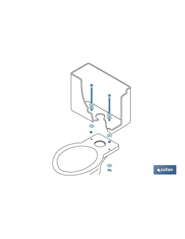 SET 2 PCS TORNILLOS FIJACIÓN TAZA-CISTERNA 6 X 90