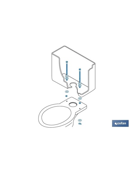 SET 2 PCS TORNILLOS FIJACIÓN TAZA-CISTERNA 6 X 90