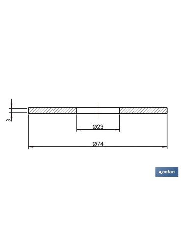 GOMA Ø23 x Ø74 x 3 MM CIERRE SIN CUELLO PARA DESCARGADOR CISTERNA BAJA