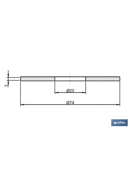 GOMA Ø23 x Ø74 x 3 MM CIERRE SIN CUELLO PARA DESCARGADOR CISTERNA BAJA