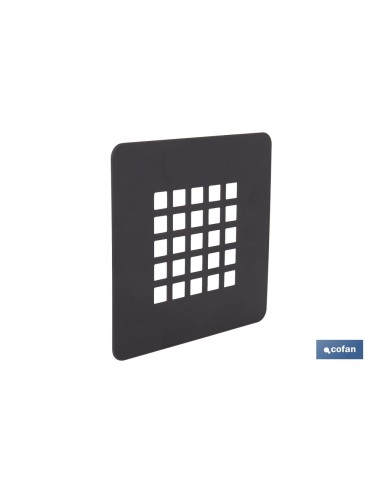 REJILLA DE DUCHA EN NEGRO MATE 125 X 125 MM