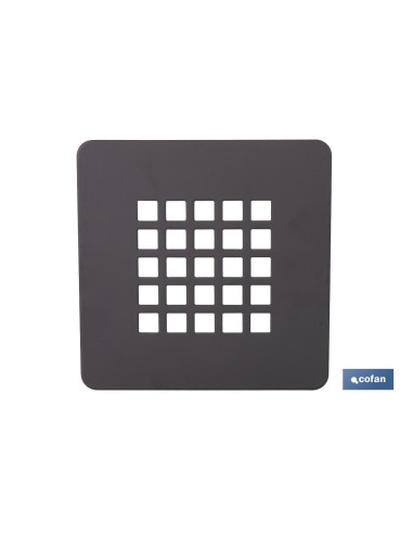 REJILLA DE DUCHA EN NEGRO MATE 125 X 125 MM